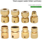 Expandable Garden Hose Repair Kit 4PCS Brass Garden Hose Quick Coupler Pipe Connector with Stop Valve for Irrigation, Water Supply, Car Wash(Purple) - Image 3
