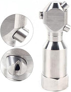 3/4" Portable Rotary Cleaning Nozzle with 3 Jet, Head Internal Thread Washing Nozzle 360° Rotating Stainless Steel Washing Spray Nozzle for Indoor/Outdoor Cleanings (1" Internal Thread) - Image 2