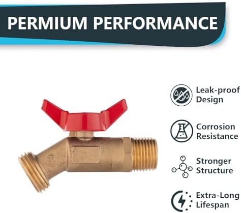 5Pack Seelink 1/2" MIP x 3/4" Male GHT Hose Bibb Valve - Image 3