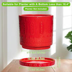 Eightpot 11.4 Inch Plant Saucers for Indoors, Plant Plates to Catch Water for Outdoor, Round Plants Drip Tray, Modern Planter Saucer, Decorative Plants Dishes to Catch Water, Flower Pot Tray, Red - Image 2