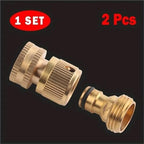 Expandable Garden Hose Repair Kit 3 Sets Garden Water Hose Quick Connectors, 3/4 in. Brass Female and Male Fittings(EU Standard) - Image 2