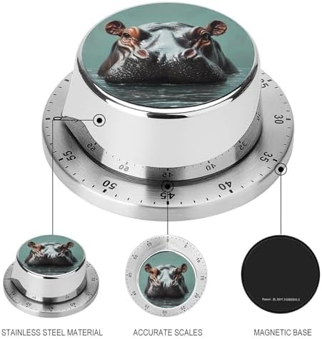 Hippo from Water Funny Timer 60 Minute Mechanical Clock Management Timers for Kitchen Work Training - Image 3