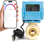 U.S. Solid WiFi Smart Motorized Ball Valve 1 inch NPT for Water Control & Irrigation, 2 Way Brass Electric Valve, USB Powered, LED Status Indicator, Flow Direction Window, Remote On/Off Control by USSolid