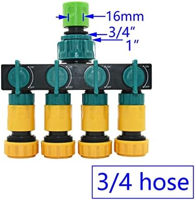 Utility Connector Adapter Hose Connector Adapter Female 1/2" 3/4" 1" Turn 1/2 3/4 Hose 4 Way Garden Faucet Hose Manifold 16Mm 20Mm Shunt Four-Outlet Irrigation Valve/3I4 Hose * B - Image 2