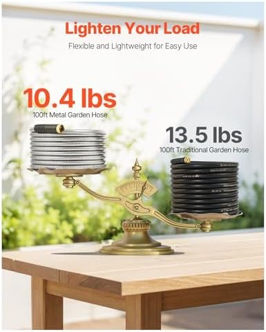 Stainless Steel Garden Hose 100 ft, Metal Hose Heavy Duty, No Kink Flexible Water Hose with 10 Function Nozzle, Lightweight Outdoor Hose for Yard - Image 4