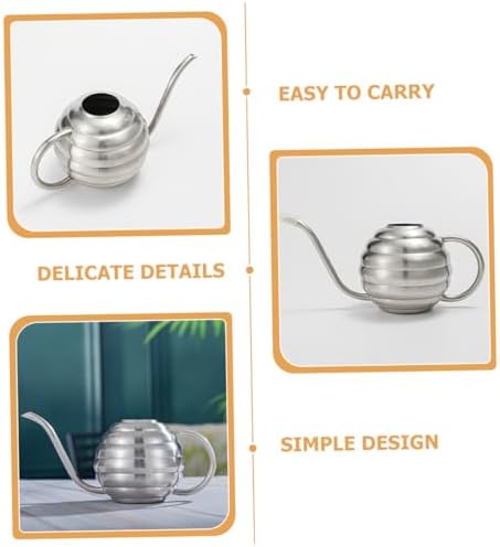 Toyvian Stainless Steel Garden Watering Can for Indoor Outdoor Plants Metal Watering Pot with Large Capacity for Office Home Garden Use Silver - Image 4