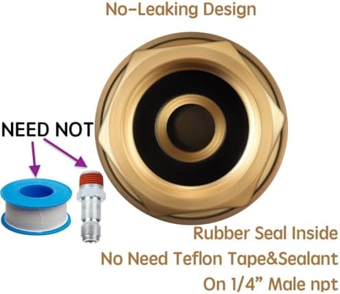RayMagic Upgraded 1/4'' NPT Air Hose Fittings, 1/4 Inch Brass Female 360° Swivel Coupler, Quick Connector M Style Air Coupler,1/4 Inch Air Fittings For Air Compressor Accessories 8-Pack - Image 5
