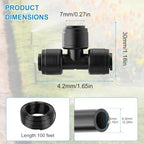 100FT 1/4 Inch Drip Irrigation Tubing with 20 Pack Tees - Image 2