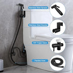 Handheld Toilet Bidet Sprayer 2 Pack, Water Pressure Adjustable Sprayer with Hose and 7/8 "T-Valve, Jet Spray and Soft Spray, for Toilet, Bidet, Shower etc., Stainless Steel, Black - Image 7