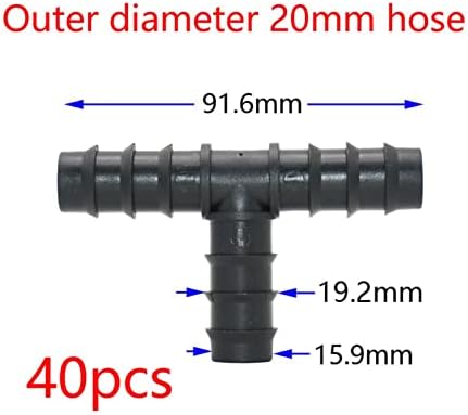 Connector 40 Pieces of 16/20/25mm Garden Hose Three-Way Elbow End Direct Head 16/20/25mm PE Hose Manifold Repair 90 Degree Joint (Color : 20mm x 40pcs) - Image 2