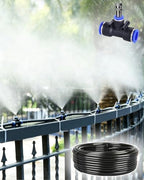 Site Fence Irrigation Sprinkler System with Hose & Nozzle, Hanging Drip Irrigation Cooling Kit for Duck Farms/Pig, Portable Garden Watering Sprayer by Unknown