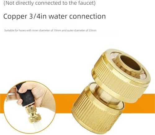 Expandable Garden Hose Repair Kit 4PCS Brass Garden Hose Quick Coupler Pipe Connector with Stop Valve for Irrigation, Water Supply, Car Wash(Purple) - Image 2