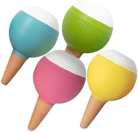 4pcs Plant Watering Globes Self Watering Stakes Red Soil Globe by CONGARTENO