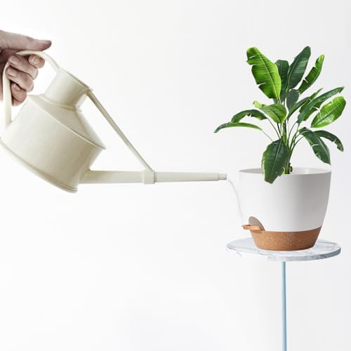 Plant Pots,12+10+9 Inch Self Watering Pots with Drainage Hole for Indoor Plants Large Flower Pot, Plants Pots Indoor Outdoor,Modern White Plastic Planters for Indoor Plants - Image 6