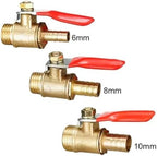 5/16 Fuel Shut Off Valve 6pcs Brass 6/8/10/12mm Red Lever Handle Ball Valve Hose Barb 1/4" 3/8" 1/2" BSP Male Thread Connector Pipe Fitting For Water Gas Fuel Drip Irrigation(8mm - 1I4 inch) - Image 3