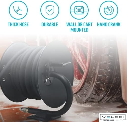 MTM Hydro Reel Kit with Pressure Washer Hose, 100 ft, 3/8 in, Black - Image 3