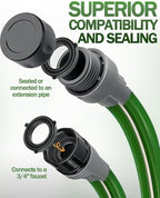 75FT Three-Tube Flat Sprinkler Hose with Holes with U-Shaped Stakes - Image 4