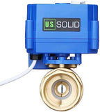 U.S. Solid 1 in Brass Motorized Ball Valve, Standard Port, 9-24 V AC/DC, 3-Wire Latching Self-Hold, Manual Override, Position Indicator - Image 2