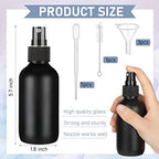 Yungyan 100 Pcs 4 oz Mini Glass Spray Bottles Empty Small Essential Oil Bottles Fine Mist with 3 Funnel 5 Dropper Cleaning Brush for Hair Travel Plants Perfumes(Black) - Image 2