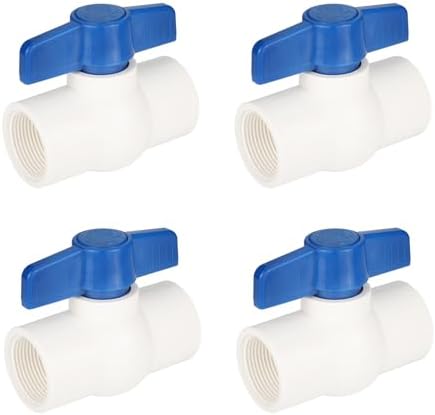4piece EFIELD 1-1/4" PVC Ball Valve (FPT Threaded) Schedule 40,Blue Lever by EFIELDPEXTUBING
