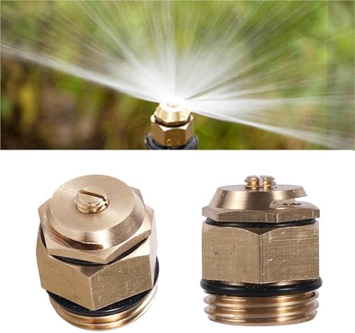 2Pcs 180° Brass Refraction Nozzle 1/2" Male Thread Misting Sprinkler Garden Flower Vegetable Nebulizer Sprayer for Garden, Patio, Greenhouse - Image 2