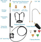 24 FT Telescoping Pressure Washer Wand Extension, Aluminum Power Washer Extension Wand with Turbo Nozzle, 5 Nozzle Tips, 2 Adapters, Harness, Gutter Cleaning Tools from The Ground - Image 2