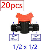 20pcs Drip Irrigation Mini Valve 4/7 3/8/10/12/16/20 /25mm Pipe Garden Tap 1/2 quot; 3/4 Male Thread Water Hose Barb Connector(R) - Image 2