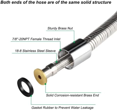 38'' Commercial Pre-rinse Hose Flexible Stainless Steel Hose - Image 4