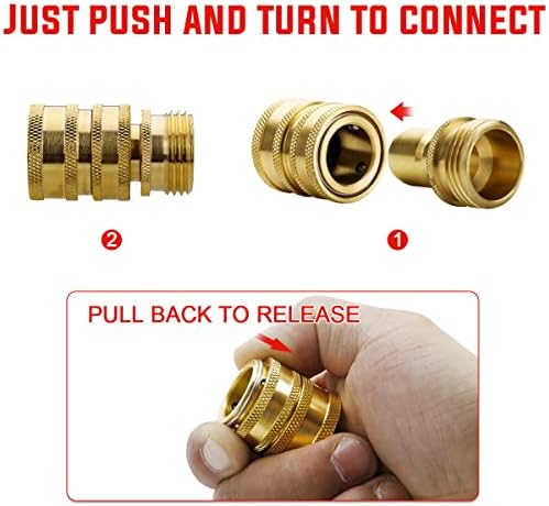 YAMATIC Brass Garden Hose Quick Connect Fittings, 3/4" Thread (6 PACK) - Image 4