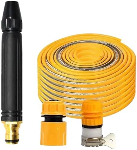 Home High Pressure Car Wash Water Gun with Booster Nozzle, Heavy Duty Metal Garden Hose Spray Nozzle, High Pressure Car Wash Gun with Multiple Patterns for Lawn Watering Plants (Black-10m hose) - Image 6