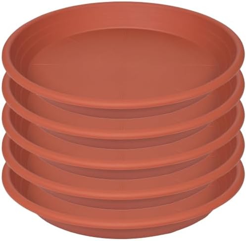 Plant Saucer - 5 Pack 14 Inch Durable Plastic Plant Trays, Terracotta by Unknown