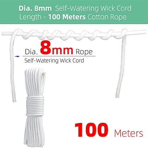 Self Watering Wick Cord, for DIY Automatic Watering DeviceSystem Potted Plant Sitter Auto Drip Irrigation 100m/328.08 Feet 1pcs (Size : 8mmx100m) - Image 2