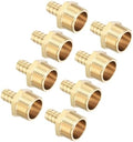 8Pcs Brass Hose Barb Fittings 5/8" Hose Barb to 1" NPT Male Fittings by Kozelo