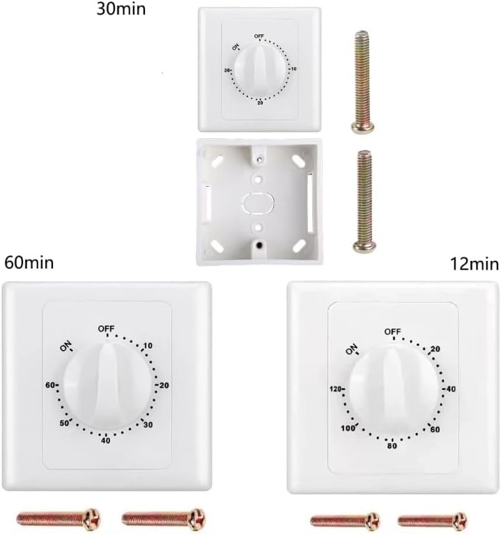 JSEIAJB Timer Switch Control Pump Mechanical Countdown Control Interruptor 30 Minutes/60 Minutes/120 Minutes(120min) - Image 3