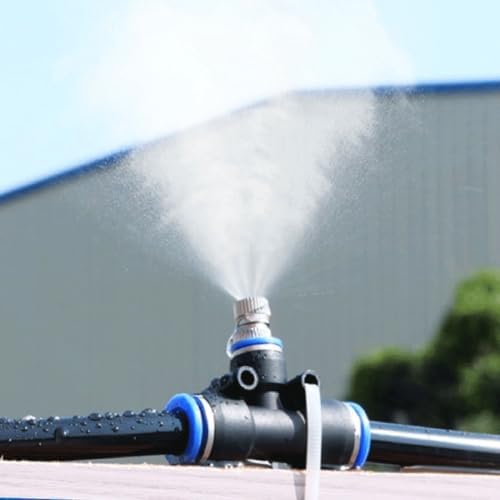 Dust Suppression Misting System for Construction Sites and Quarries, Adjustable Water Nozzles & Hose, 10m/32.8ft for Roofs/Enclosures/Streets by Unknown
