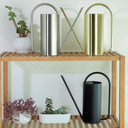 Baoblaze Long Spout Watering Watering Pot Indoor Plant Pitcher Garden Water Dispenser with Narrow Angled Nozzle and Arched Handle Suitable for Office desks, Brushed Silver, 1.5L - Image 2