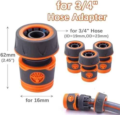 Expandable Garden Hose Repair Kit 10Pcs Garden Hose Quick Connector with Stop Water Coupler for Irrigation Tubing Connect and Repair Or Extender(Gold) - Image 2