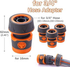 Expandable Garden Hose Repair Kit 10Pcs Garden Hose Quick Connector with Stop Water Coupler for Irrigation Tubing Connect and Repair Or Extender(Gold) - Image 2