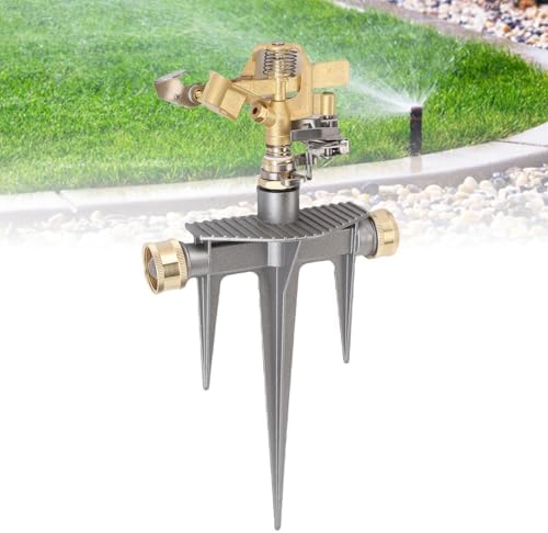 JTLB Garden Sprinkler 360 Degree Rotating 49FT Spray Distance Brass Nozzle NH 3/4 in Spike Base Sprinkler for Yard Orchard - Image 5