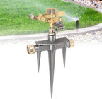 Sprinkler 360 Degree Rotating 49 ft Spray Distance Brass Nozzle NH 3/4 Inch Spike Base for Lawn Yard Orchard Irrigation - Image 2