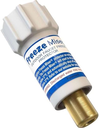 Freeze Miser Outdoor Faucet & Spigot Freeze Protection – Patented Valve Shield, Activates at Water Temperature Below 37°F/3°C – Durable Winter Cover Alternative – Quick Install, Saves Water – 1 Pack by BluePenguin