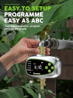 Sprinkler Controller with Soil Moisture Sensor: 1 Zone Water Timer for Garden Hose, Rain Delay & Brass Inlet Programmable Hose Timer, Automatic Drip Irrigation System for Yard Lawn Greenhouse - Image 6