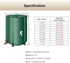 13.2-264 Gal Collapsible Rain Barrel, Portable Water Storage Tank, Rainwater Collection System Downspout, Water Catcher Container with Filter Spigot Overflow Kit - Image 2