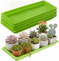 Cinnvoice 4 Pcs 24 x 8 x 1.6 Inch Rectangle Plant Saucer Tray, Green by QinYee