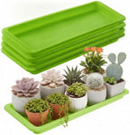 Cinnvoice 4 Pcs 24 x 8 x 1.6 Inch Rectangle Plant Saucer Tray, Green by QinYee
