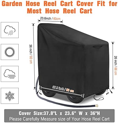 Outdoor Garden Hose Reel Cart Cover Waterproof-37.8x23.6x36in - Image 3
