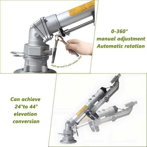 2" Agriculture Farm Irrigation Sprinkler, Irrigation Spray Gun with 5 Nozzles, 360°Adjustable Large-Area Watering Spray, Impact Water Sprinkler for Yard, Lawn, Garden - Image 4