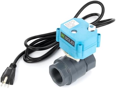 U.S. Solid 1” PVC Motorized Ball Valve - Plastic Electrical Ball Valve, 2 Wire Auto Return, AC 110~230V, Normally Closed by USSolid