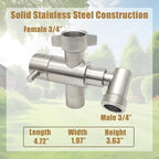 G-Sunny Stainless Steel Multi-Function Outdoor Faucet with Garden Hose Adapter, Garden Hose Splitter with Extra Tap for Hand Washing, Bucket Filling - Image 7