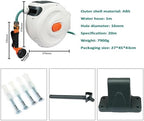 Retractable Garden Hose Reel, Wall Mounted, Automatic Rewind, Slow Retraction, Any Length Lock, Ideal for Car Wash, Garden Watering, (10m Length) - Image 5